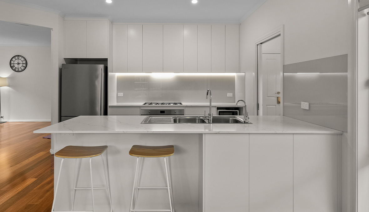 Sleek white kitchen